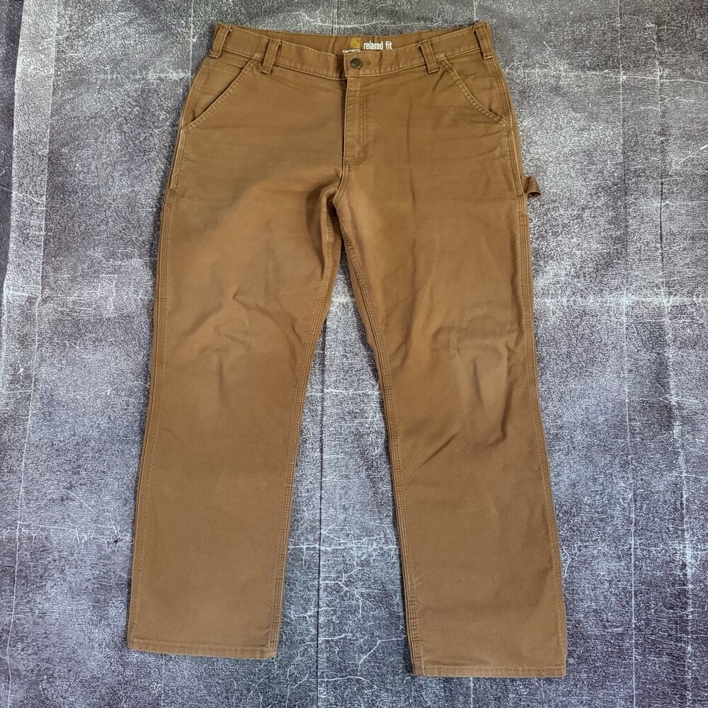 Mens Carhartt Relaxed Fit Straight Rugged Flex Duck Canvas Work Pants Sz 36 X 30